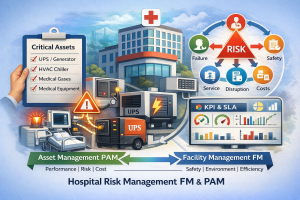 مدیریت ریسک بیمارستان با رویکرد FM/PAM: دارایی‌های حیاتی، تداوم خدمت، KPI و SLA